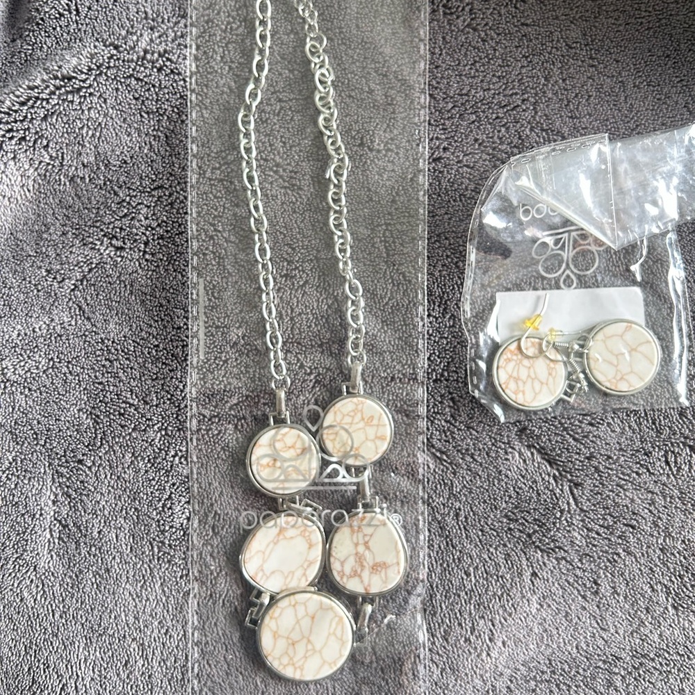 Cream and Silver Cascade Necklace with Vintage Charm
